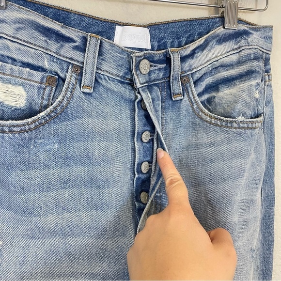 Boyish Slim Straight High Rise Distressed Jeans Size 27 - Picture 8 of 13